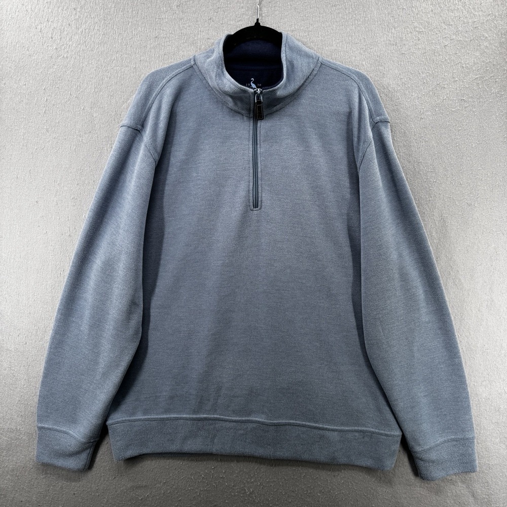 Tailorbyrd Sweater Mens Size XL Blue‎ Quarter Zip Soft Pullover Mock Neck Cozy